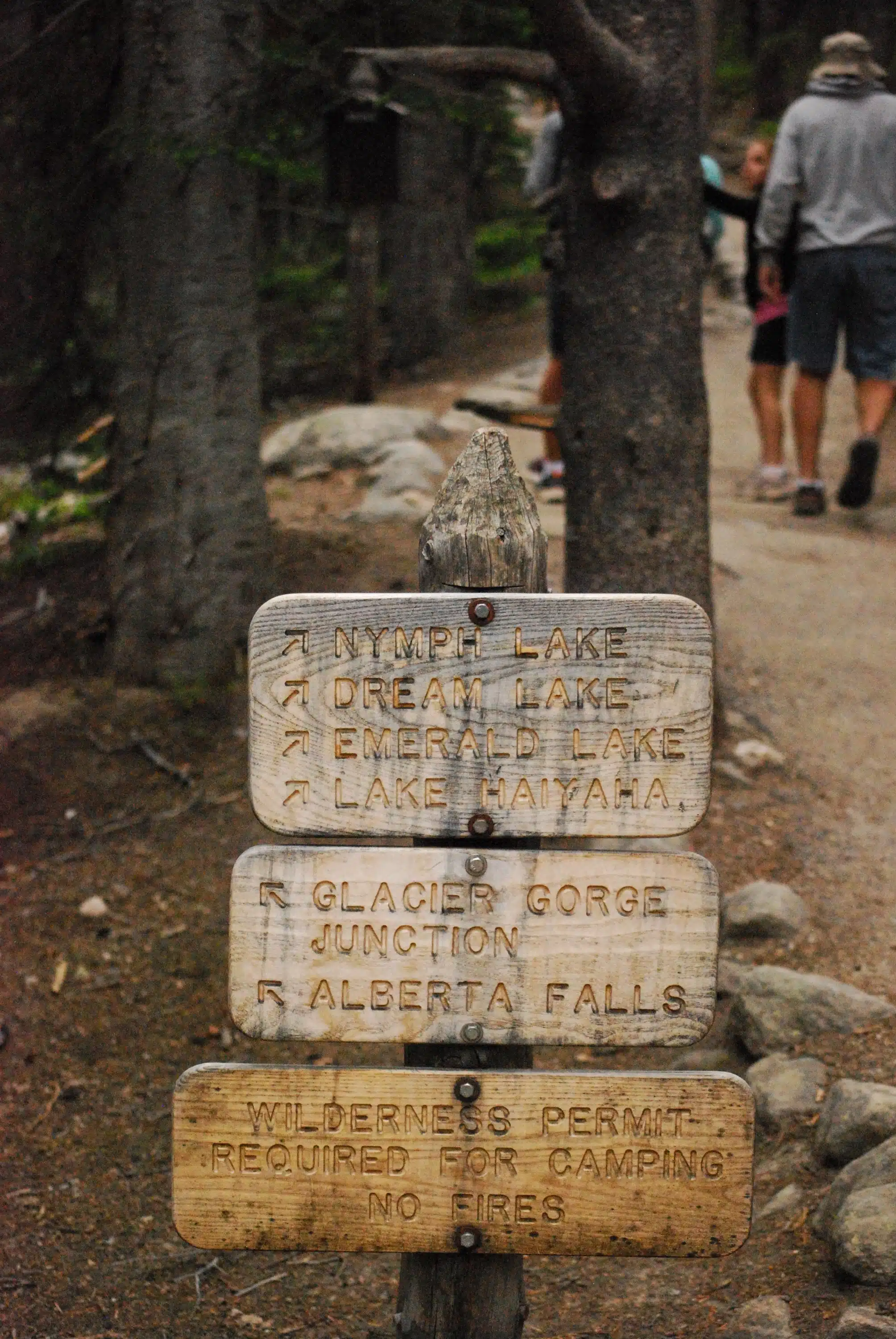 Signs at the Bear Lake trailhead
