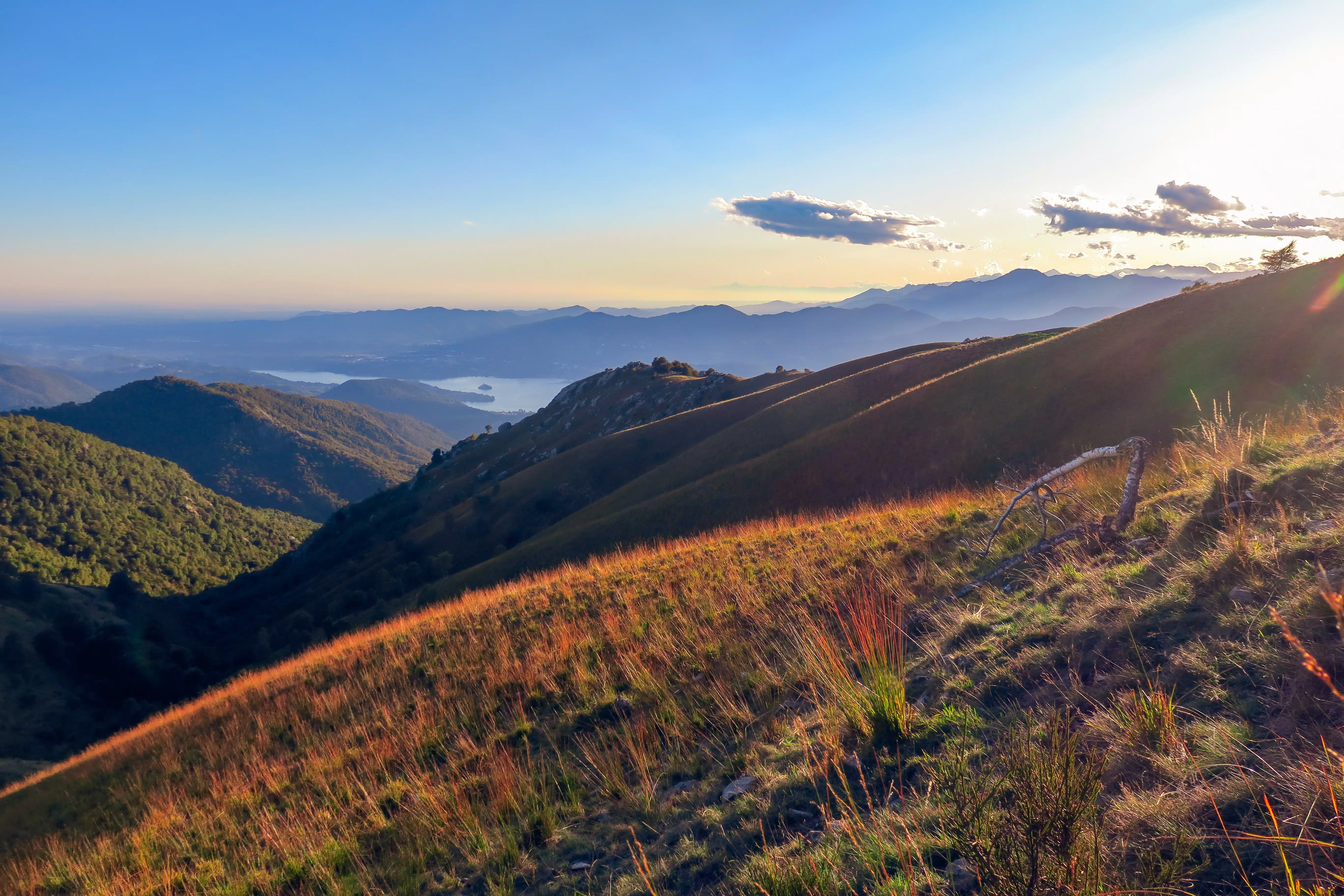 Landscape view from Mottarone, mountain between Lake Orta and Lake Maggiore