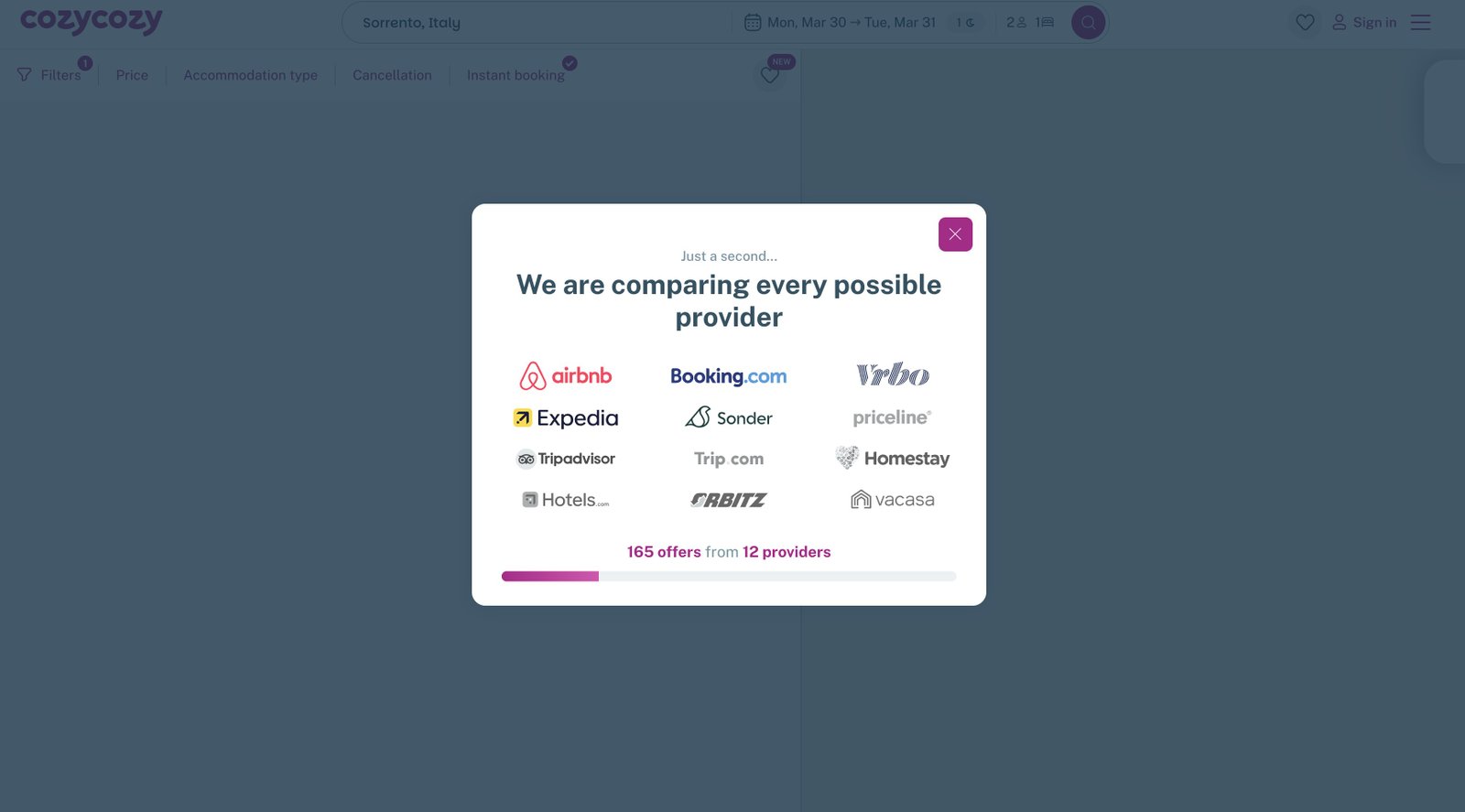 33 Things You Want To Know About Sorrento Italy - FAQ 21 CozyCozy screenshot of looking for accommodations