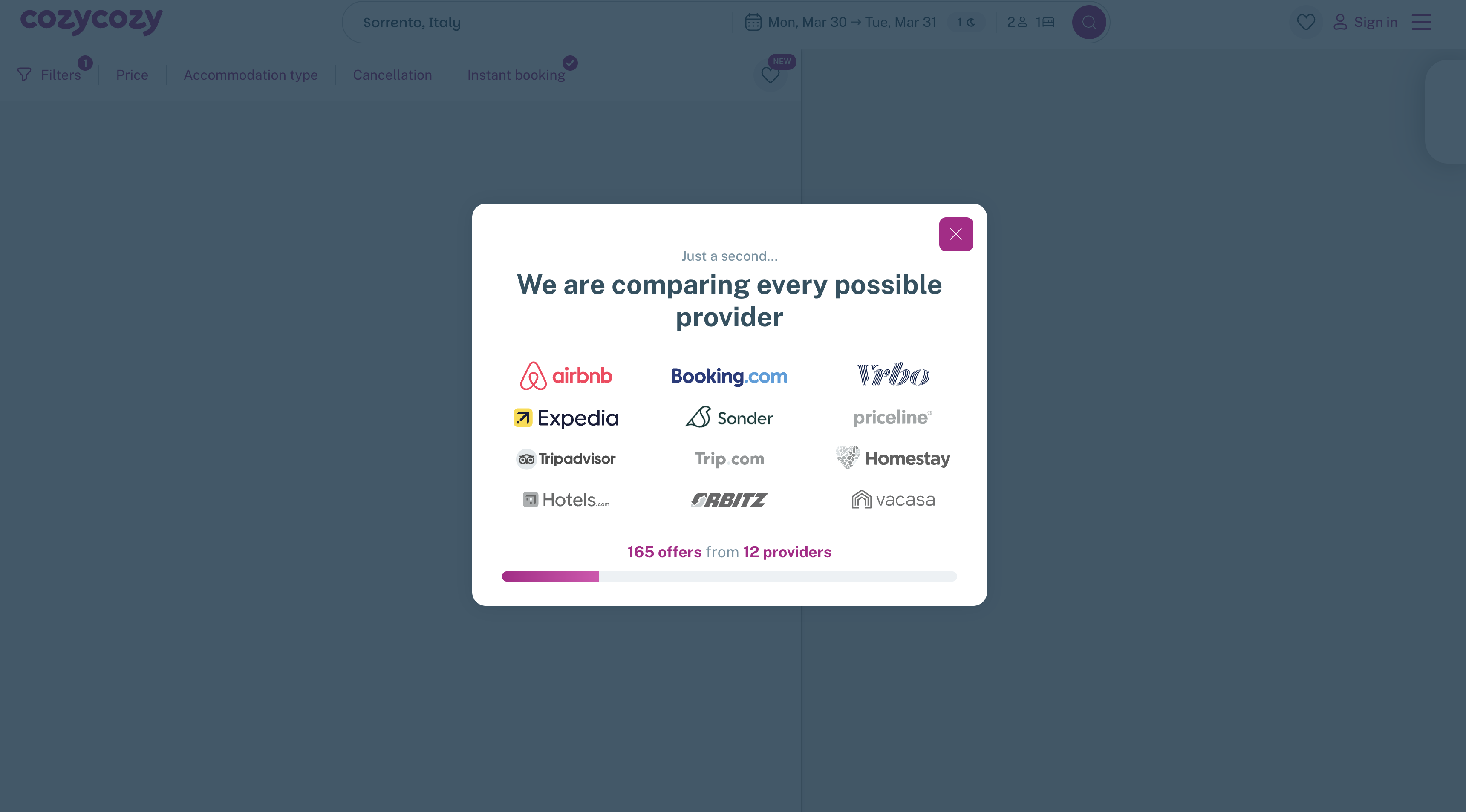 33 Things You Want To Know About Sorrento Italy - FAQ 20 CozyCozy screenshot of looking for accommodations