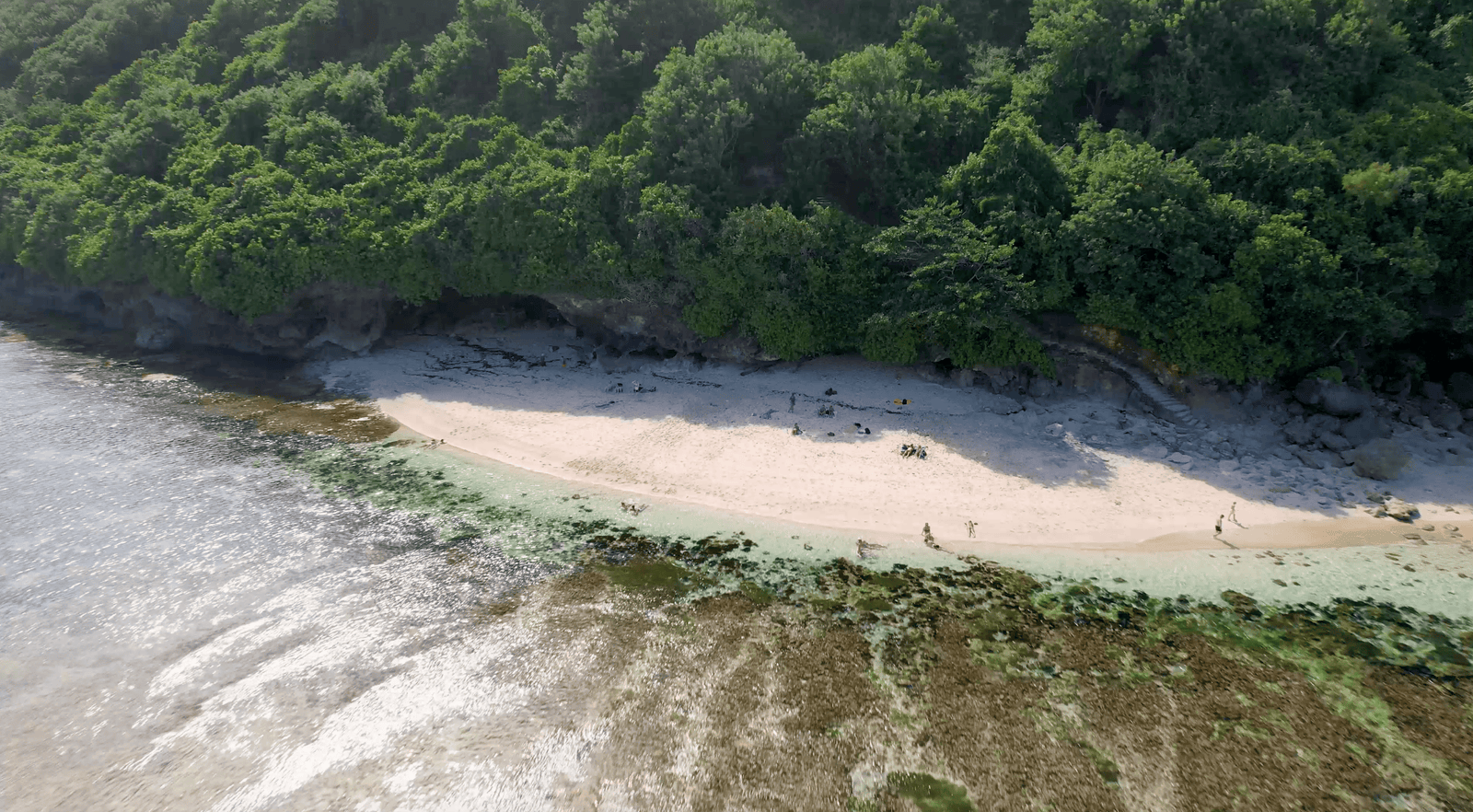 Top Guide to Green Bowl Beach Bali (2026) 4 The temple and surf spot Green Bowl beach in the south of Bali. Aerial shots during day light.