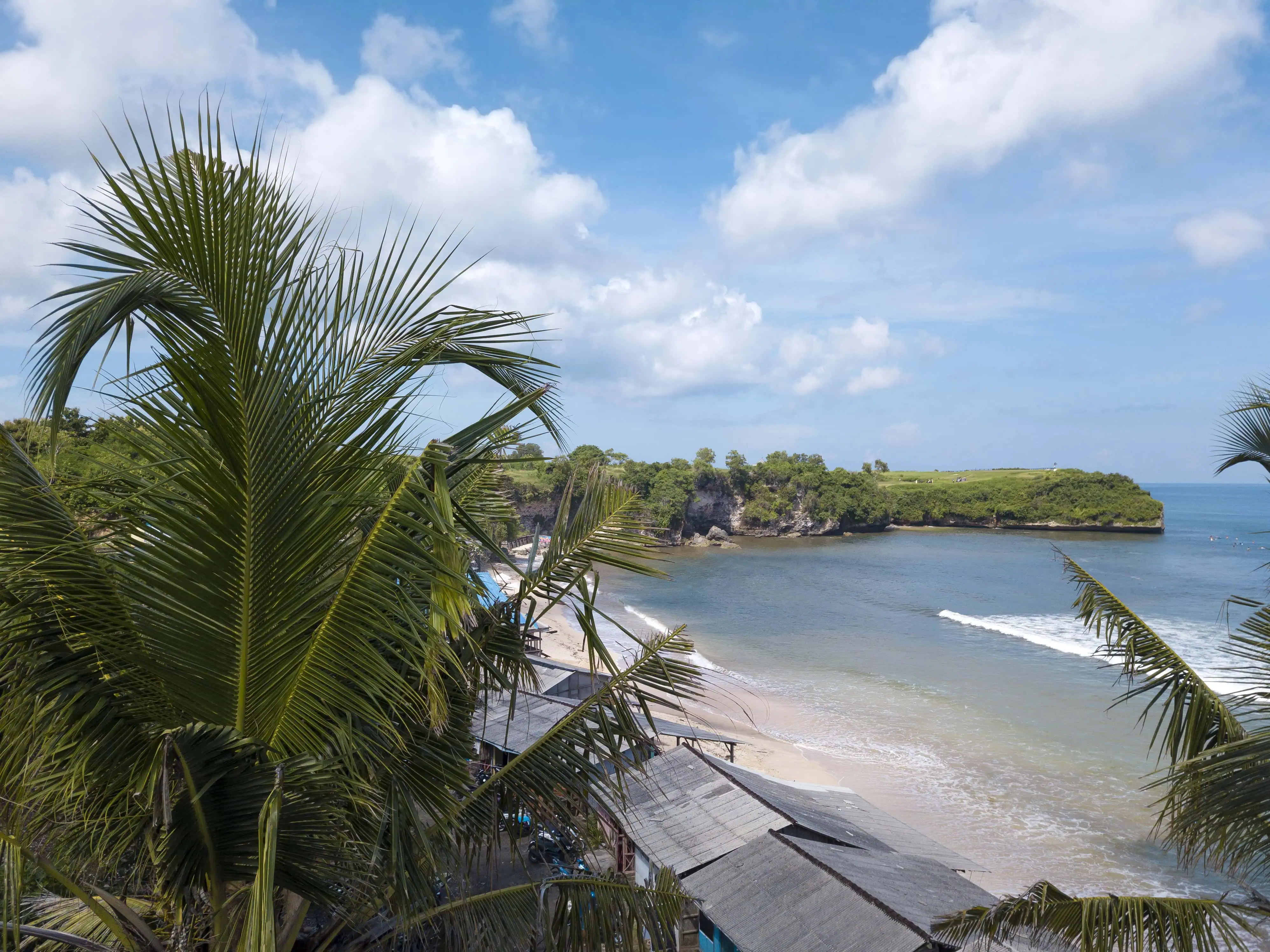 Aerial view of Balangan beach, Bali, Indonesia