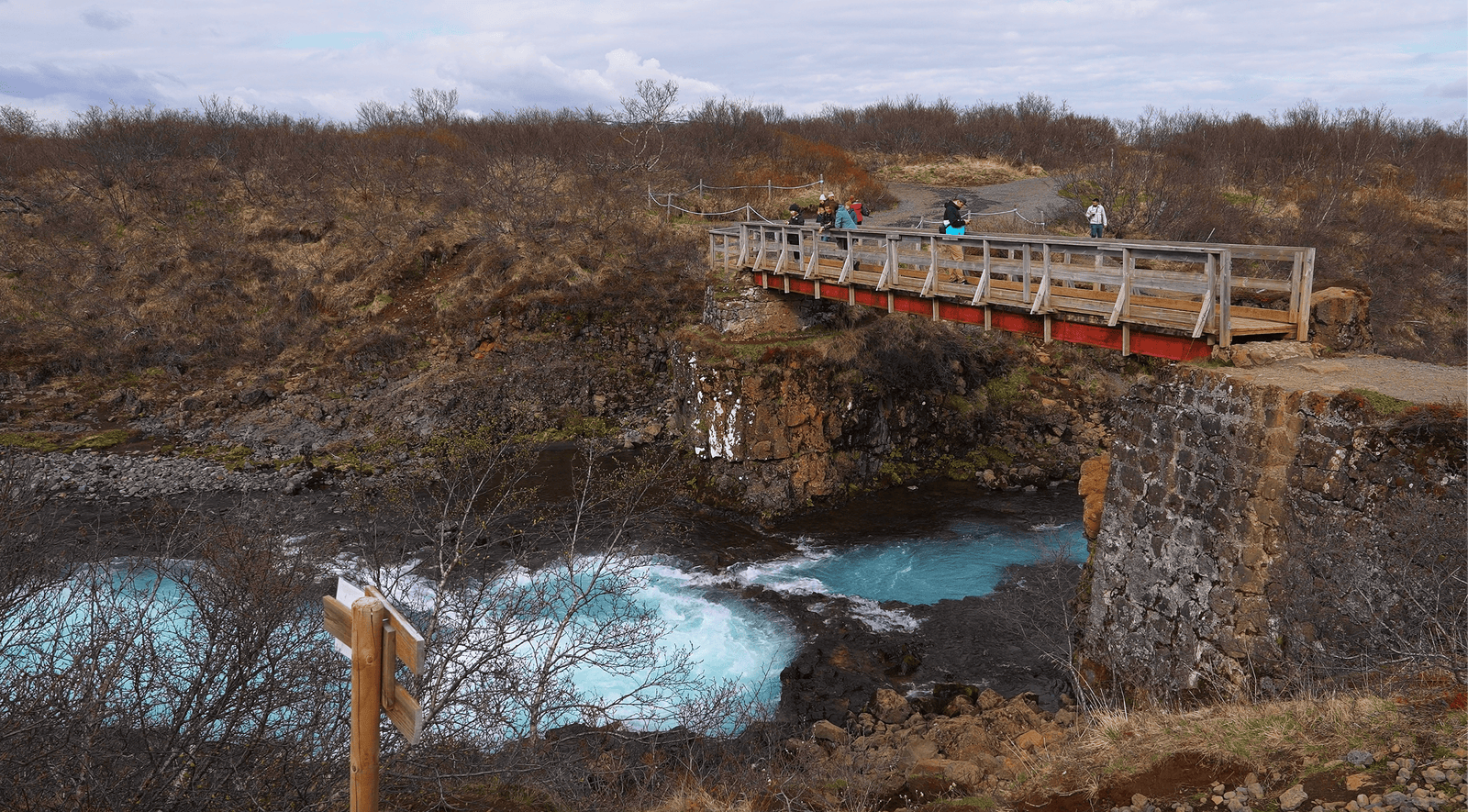 Bruarfoss Waterfall: what to expect (is it worth it?) 5 A bridge on the way to Bruarfoss waterfall