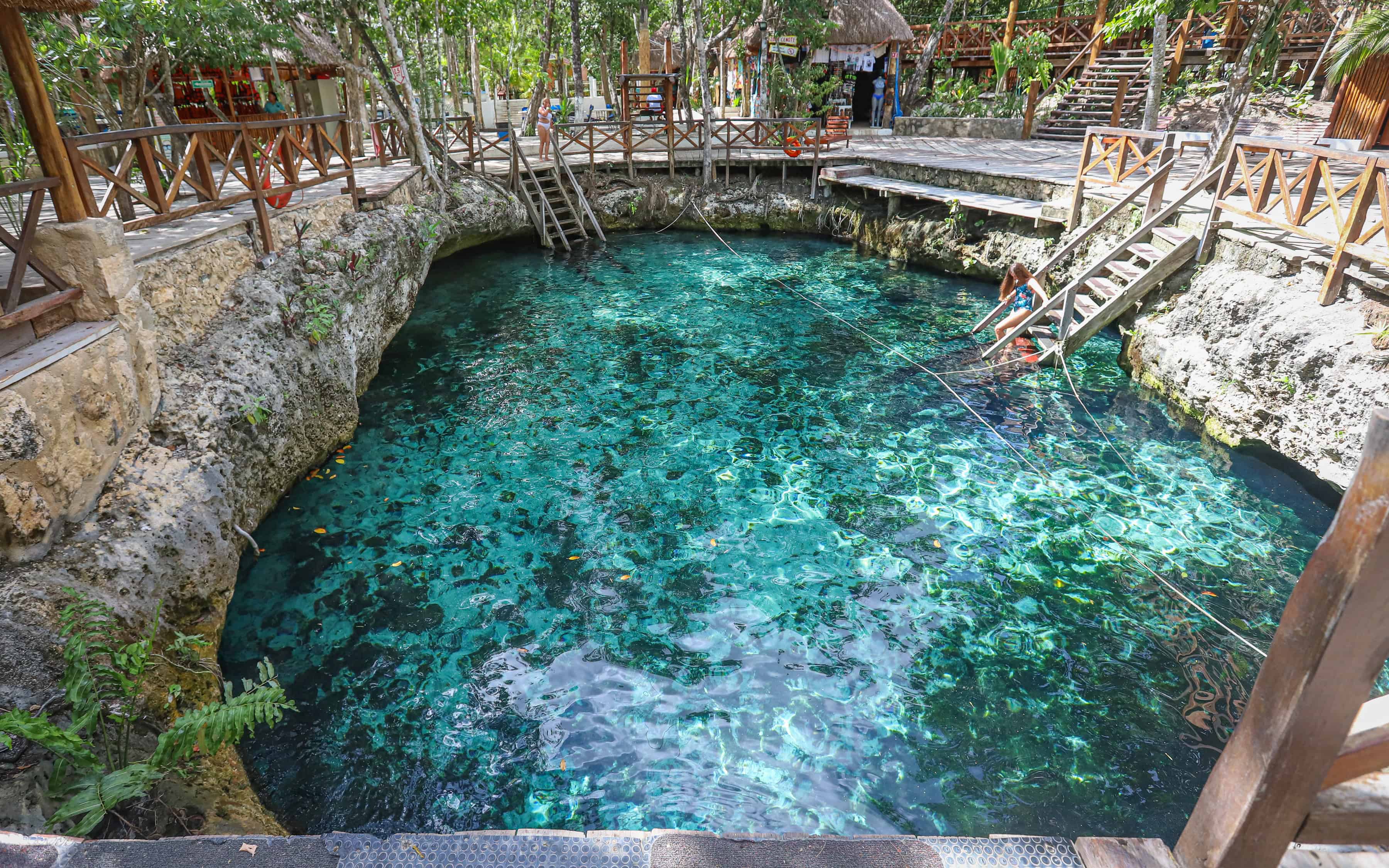 Cenote Zacil-Ha is a popular swimming and recreation area in the Mexican city of Tulum.