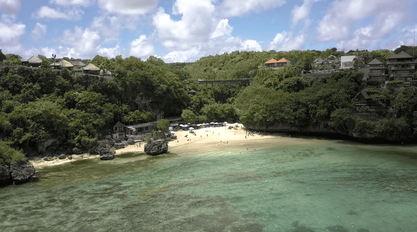 20 Fun Tips to Visit Padang Padang Beach Uluwatu 5 Front view dron shot of Padang Padang