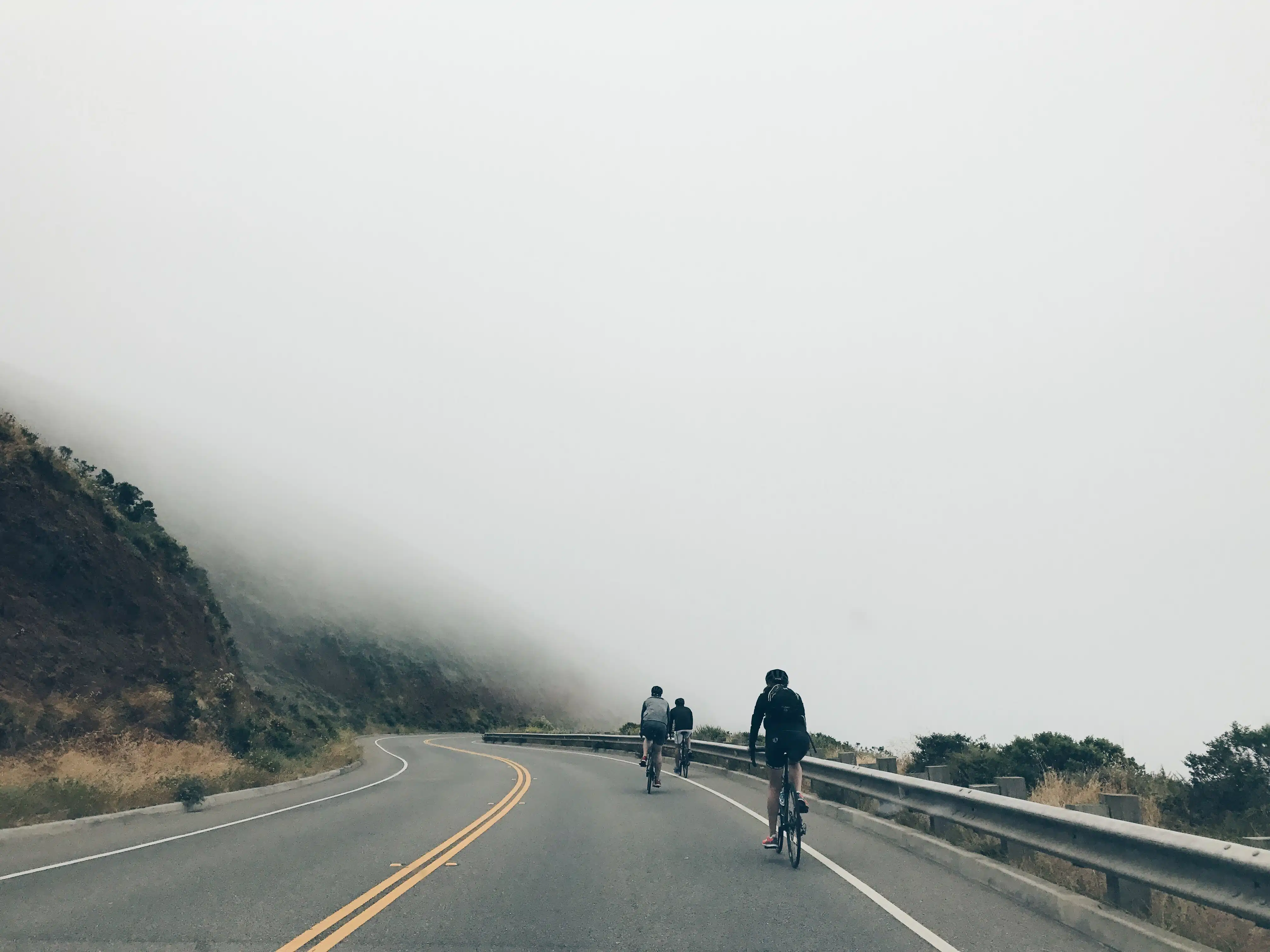Cycling downhill on the Mont Ventoux