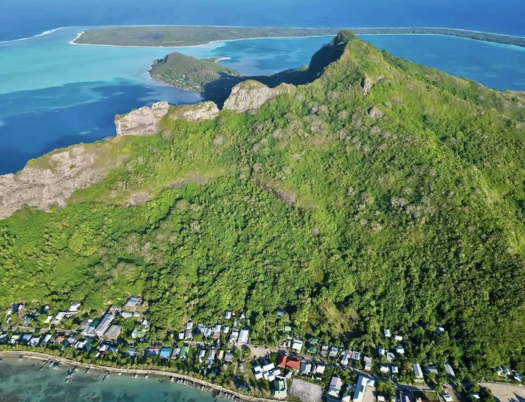 Mountain and turquoise lagoon