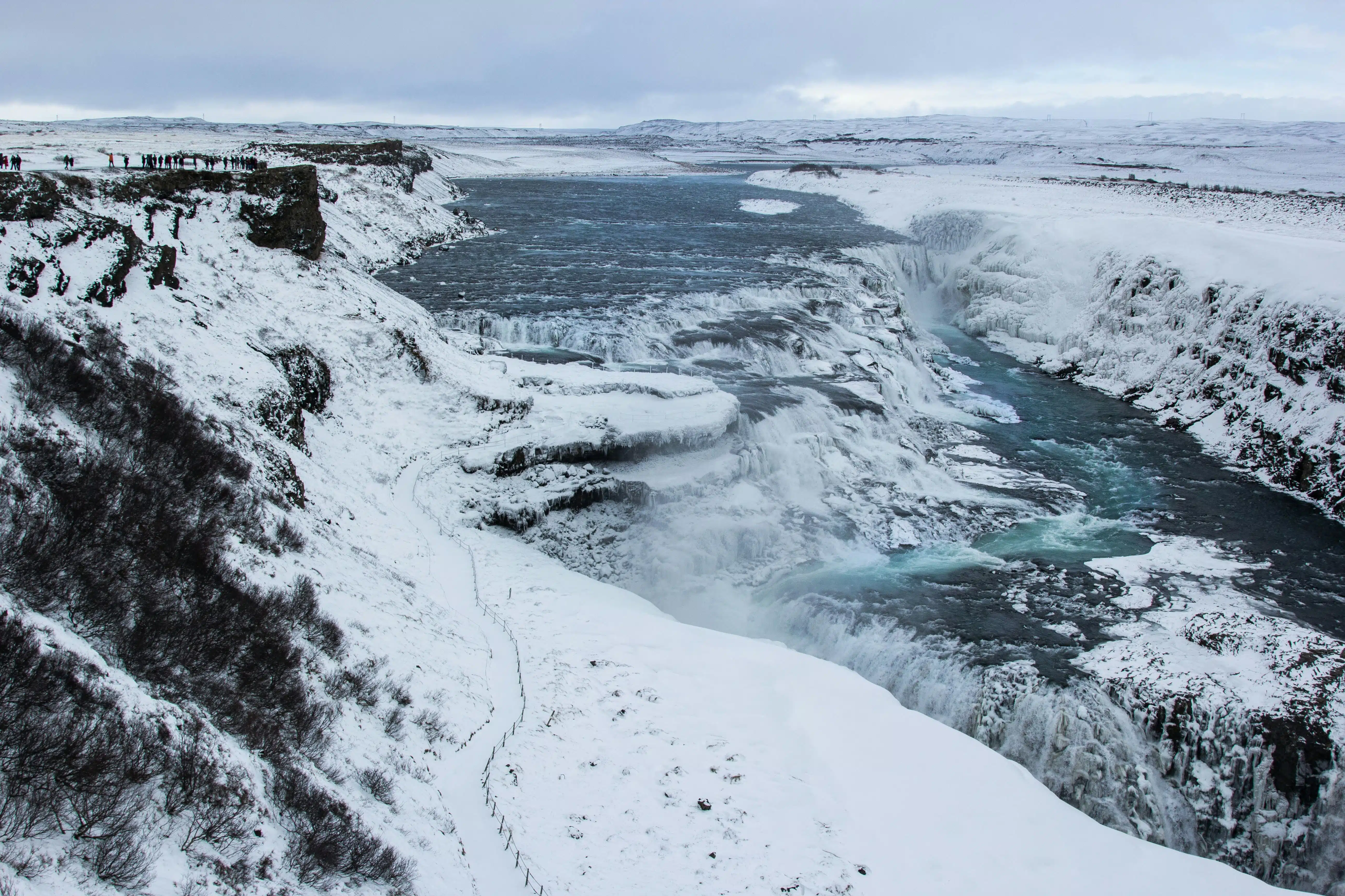 Gullfoss Waterfall in winter