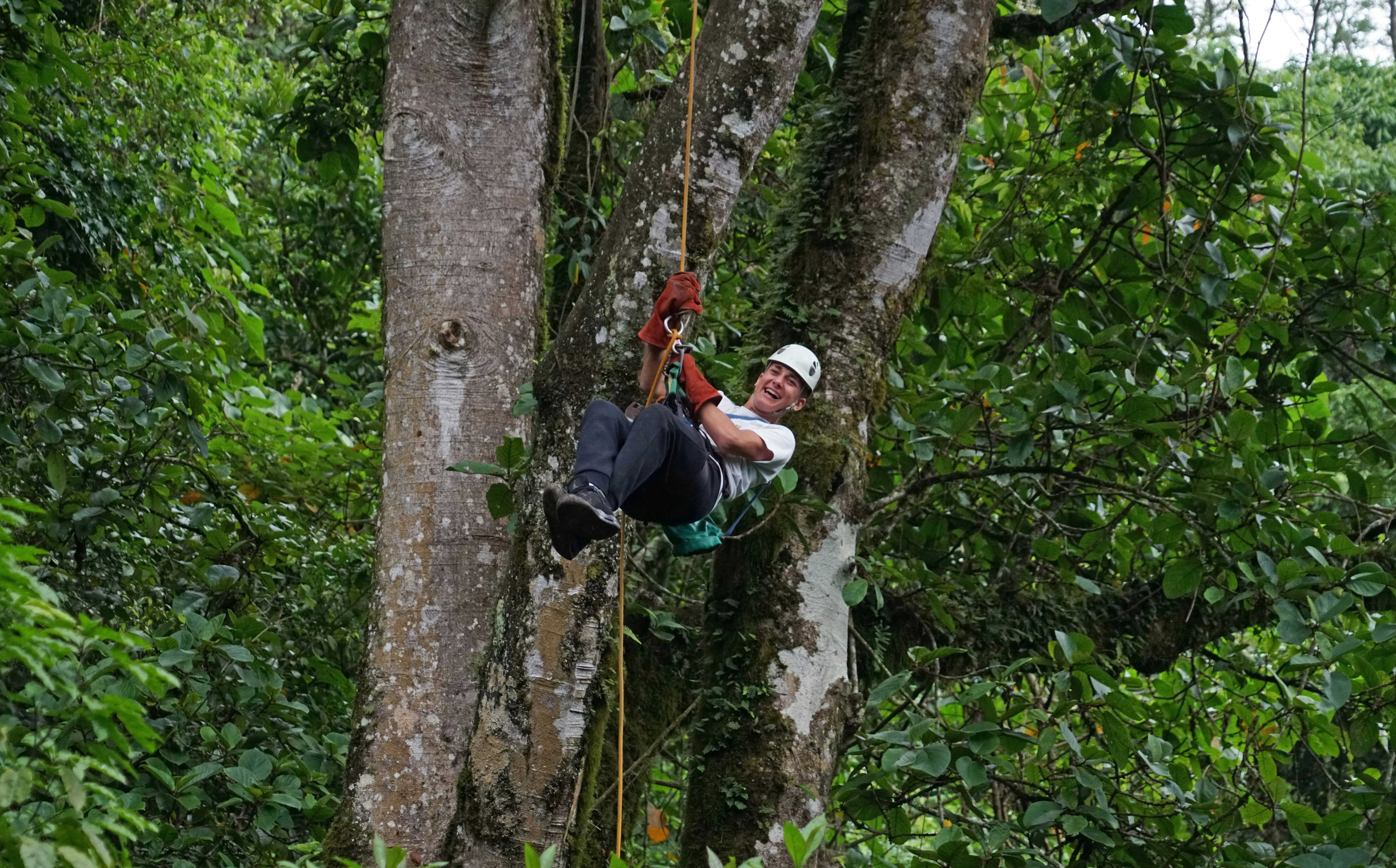 Canopy tour above the rainforest in Costa RIca