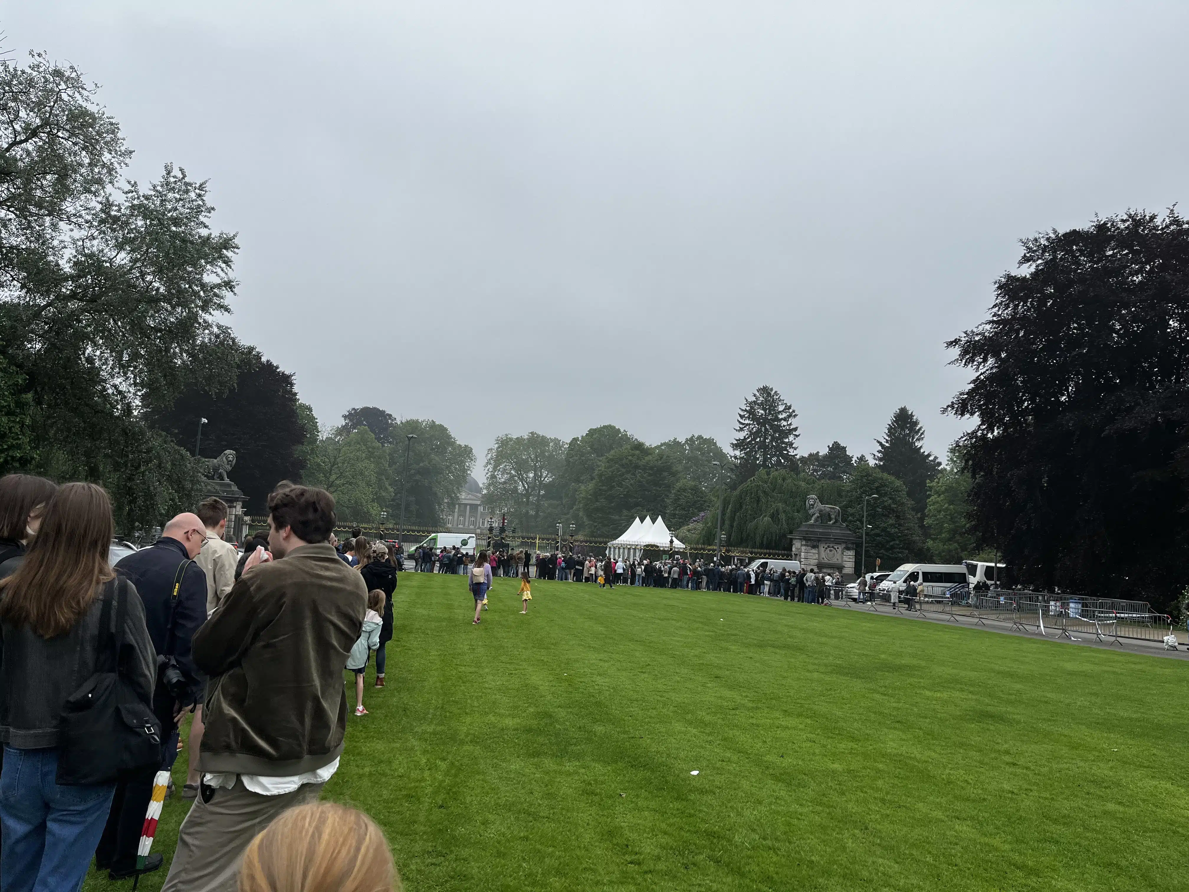 Quaue before we were allowed in the Royal premises