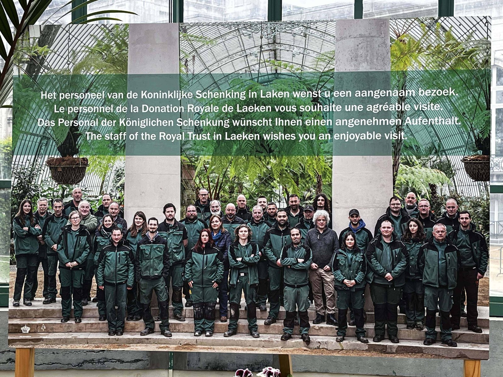 How to Visit the Royal Greenhouses of Laeken in 2026? 11 The full team that maintains the Royal Greenhouses