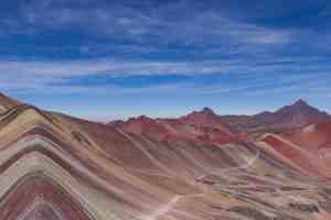 Rainbow mountain with the Red Valley in the back (right side)
