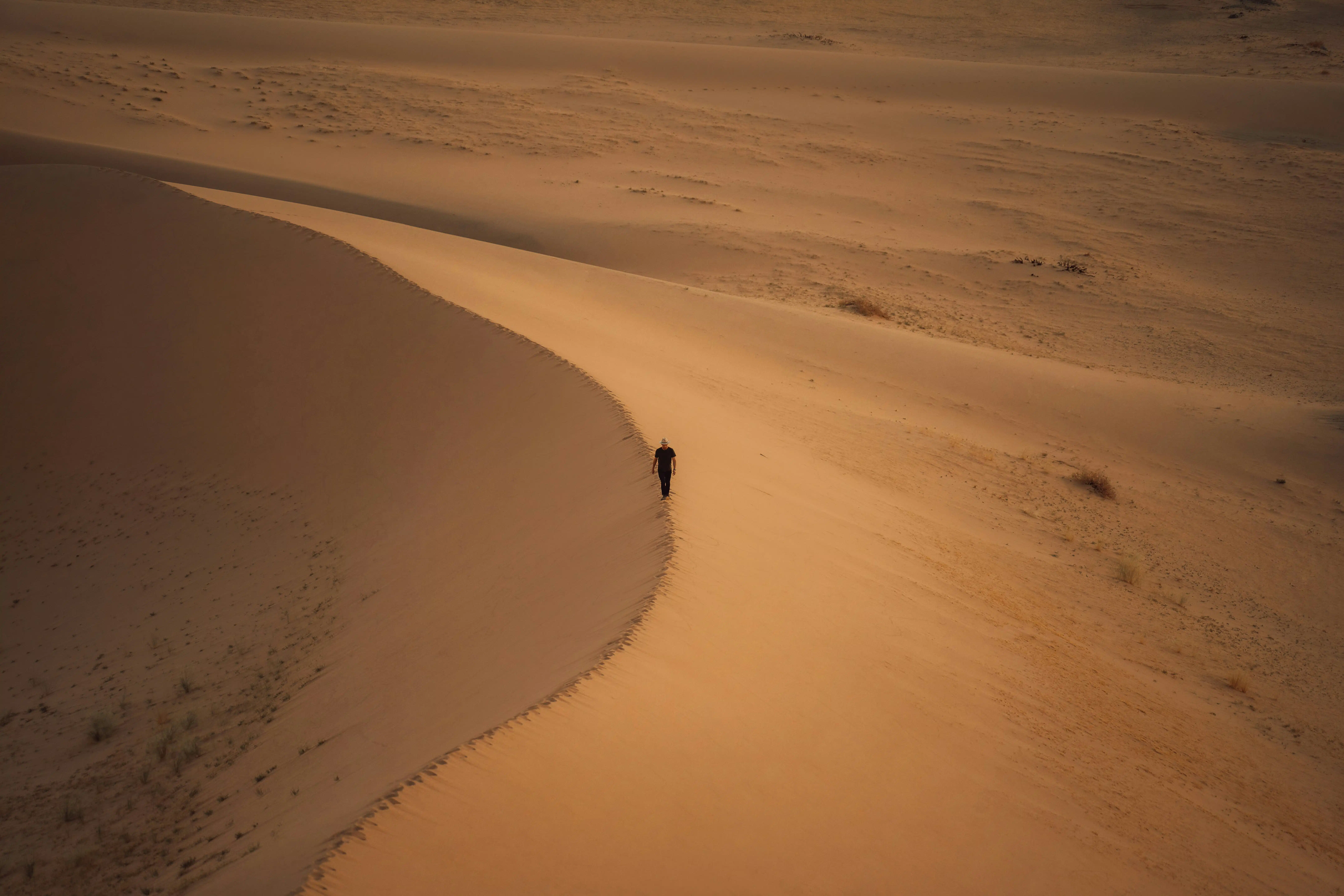 Walking on the huge dunes