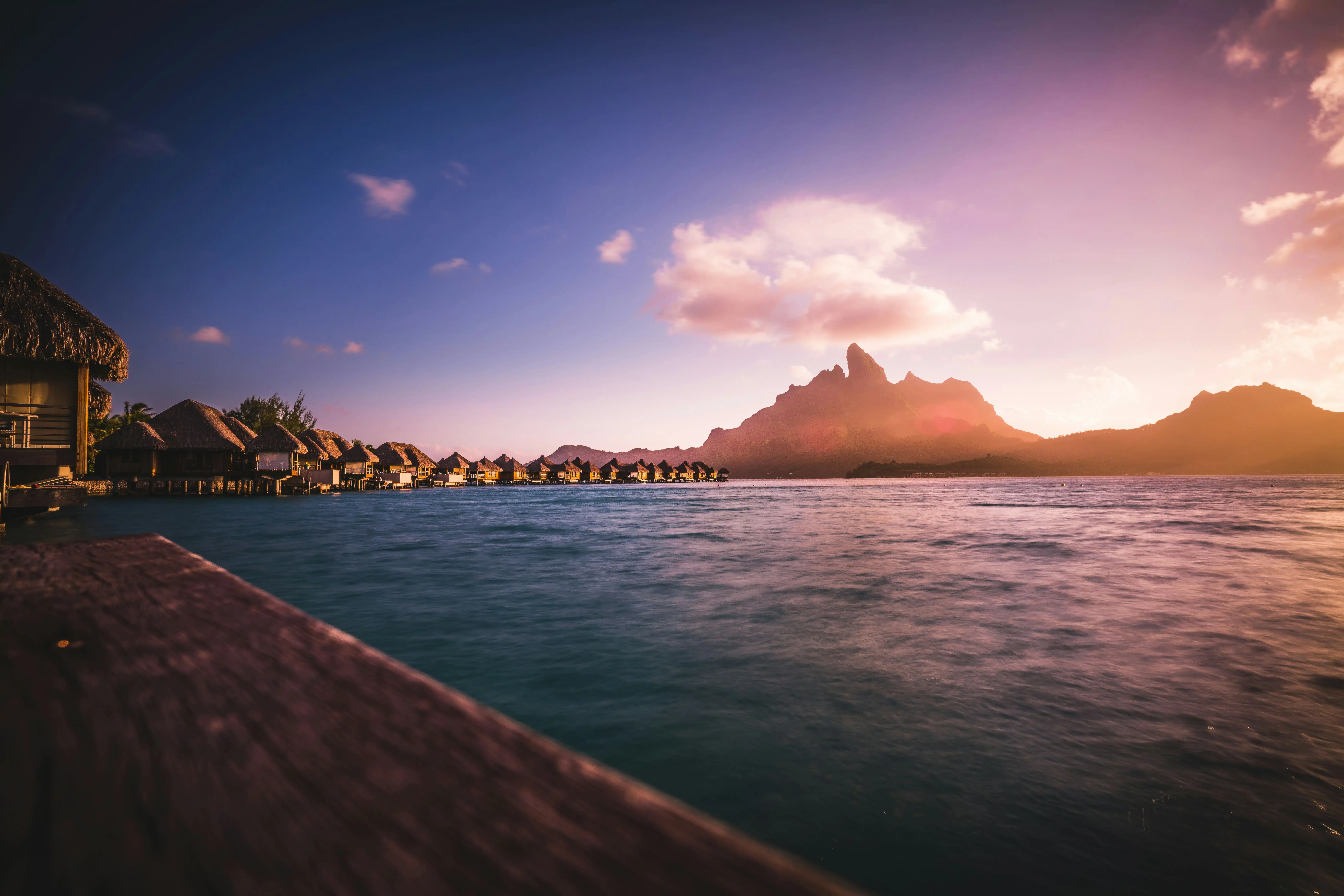 Overwater bungalows in Bora Bora