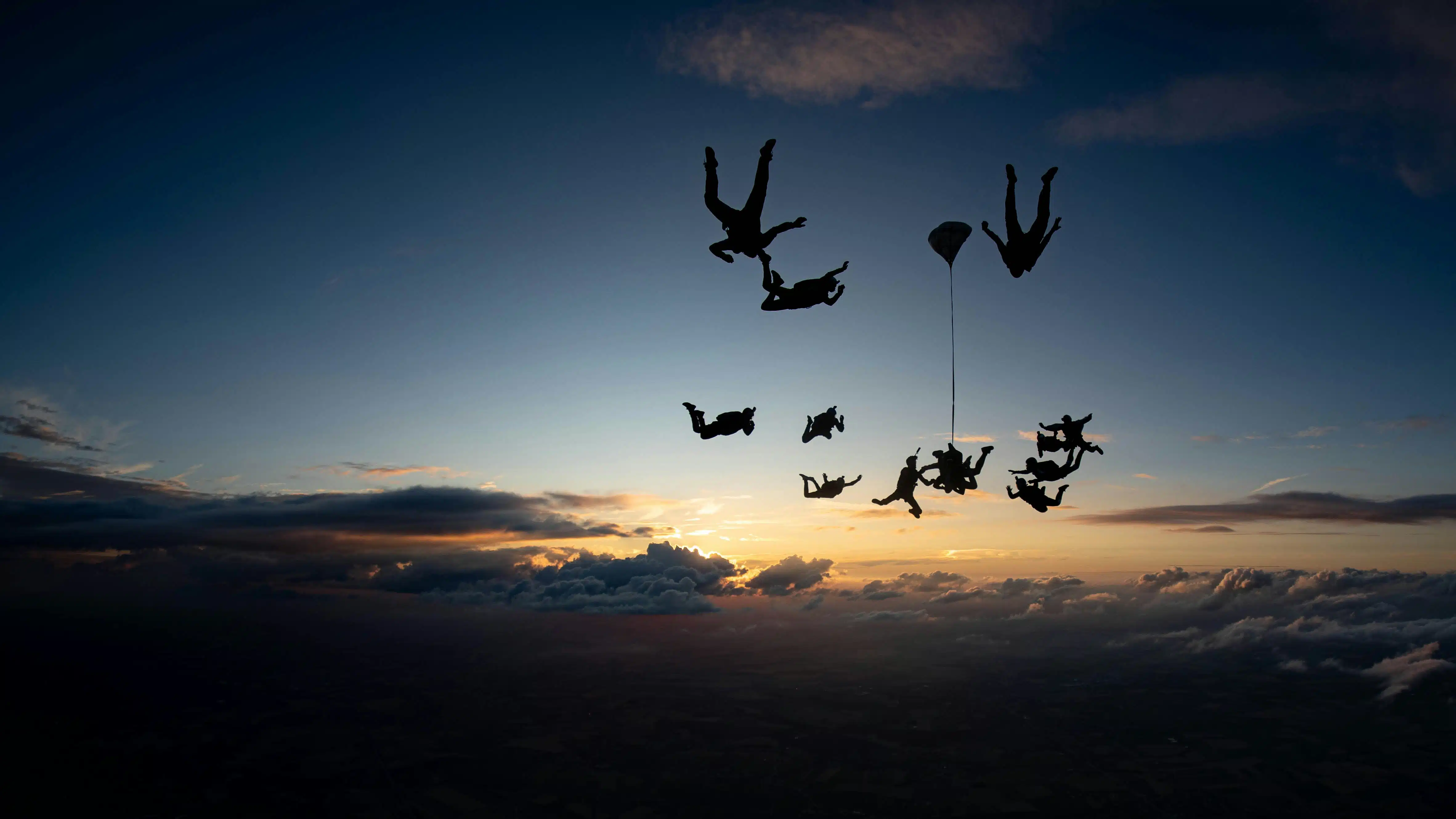 Skydiving over bora bora