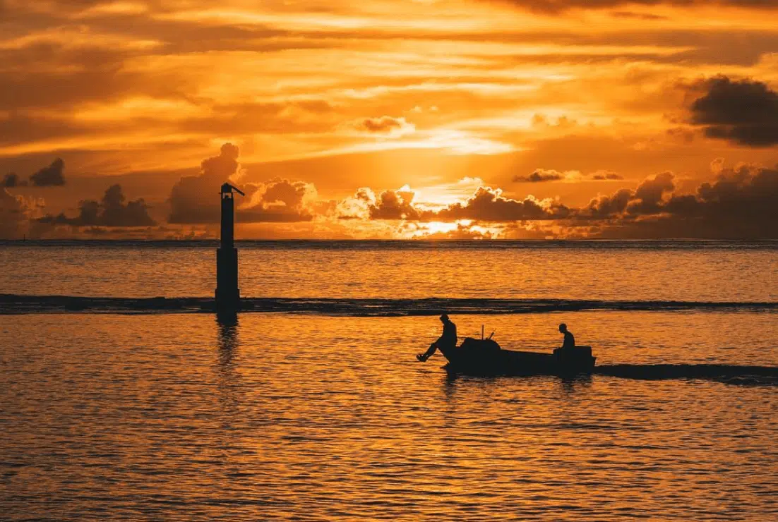 Sunset at Tubuai Island.