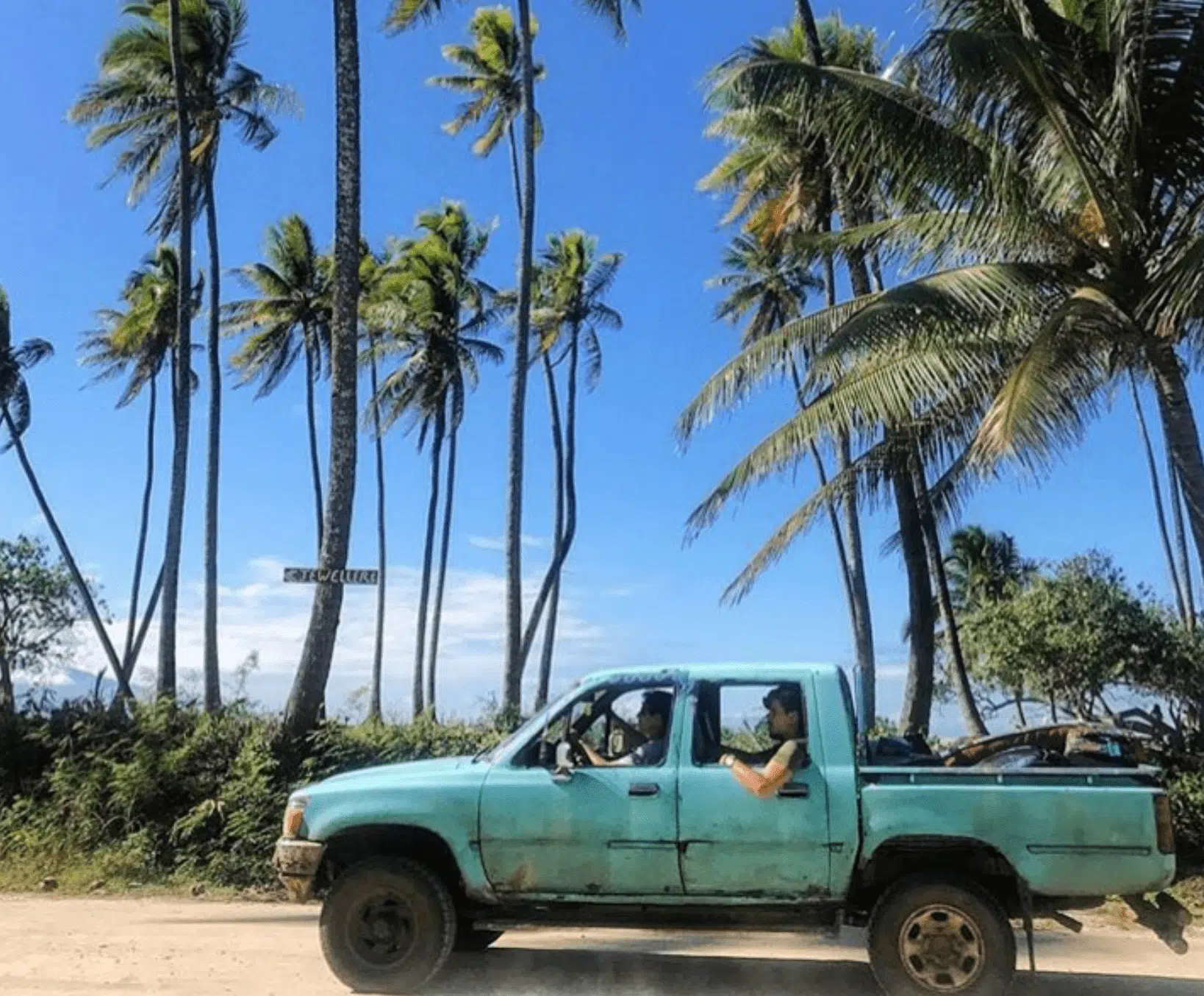 Driving next to the beach.