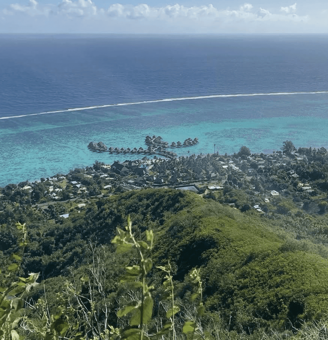 Climbing Mount Rotui (Moorea) in 2026: Full Guide 5 View on Sofitel overwater resort.