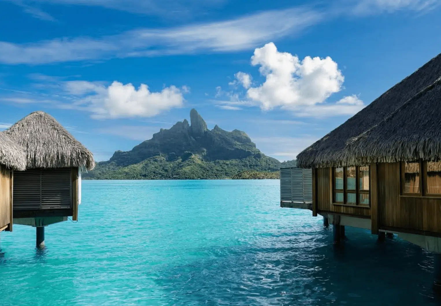 View from the overwater bungalows on Mount Otemanu