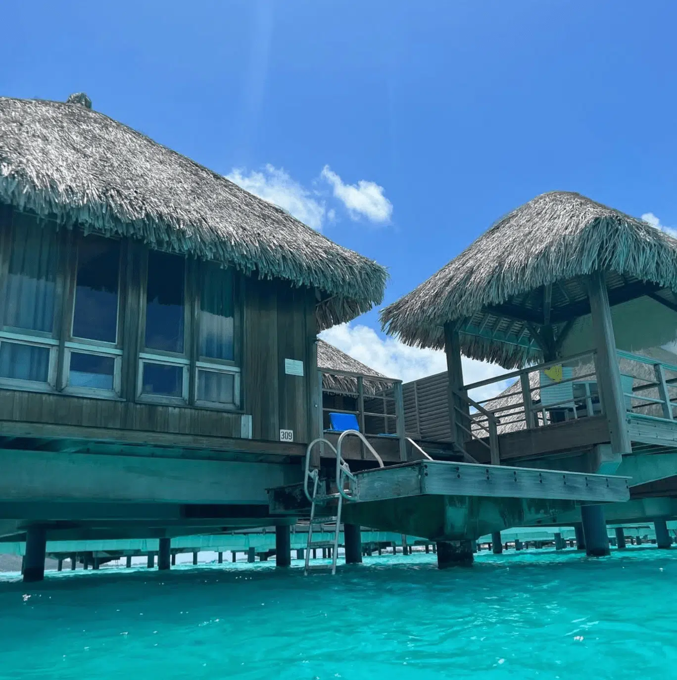 Luxurious overwater bungalows.