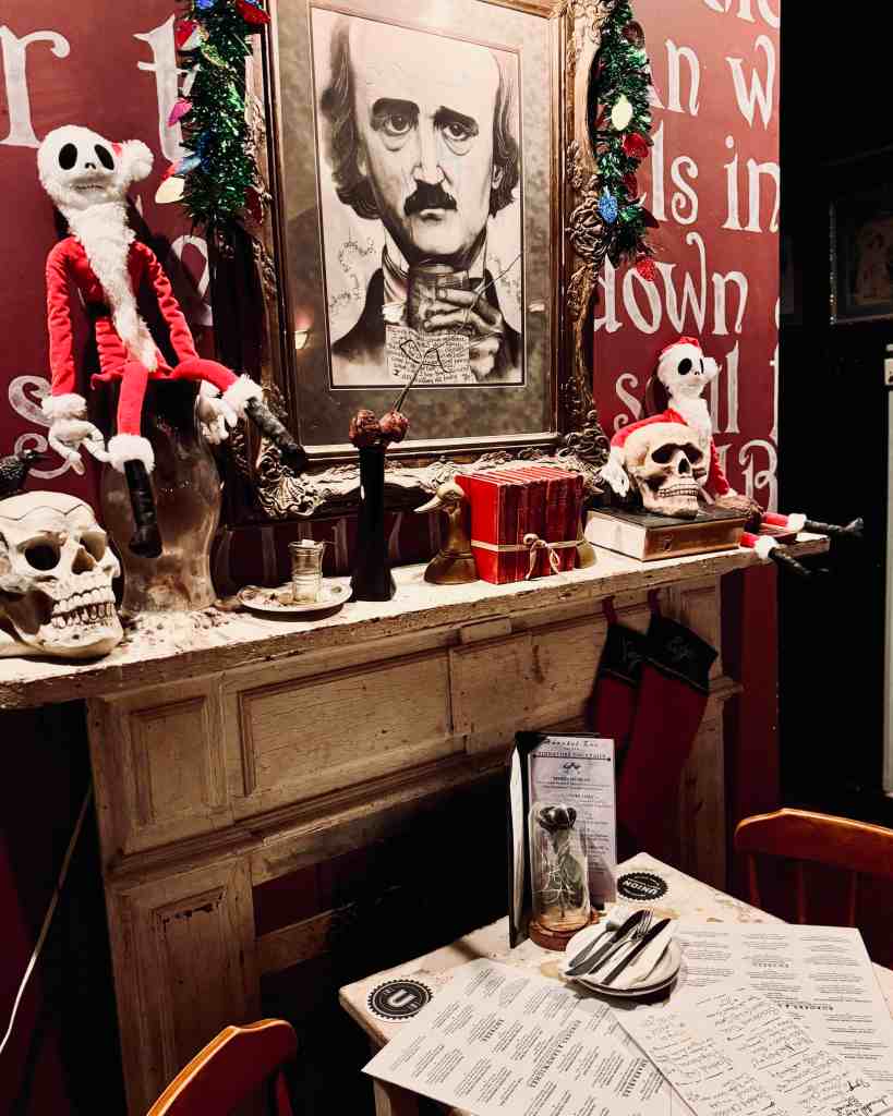 Annabel Lee Tavern's inside which is themed to Allan Edgar Poe