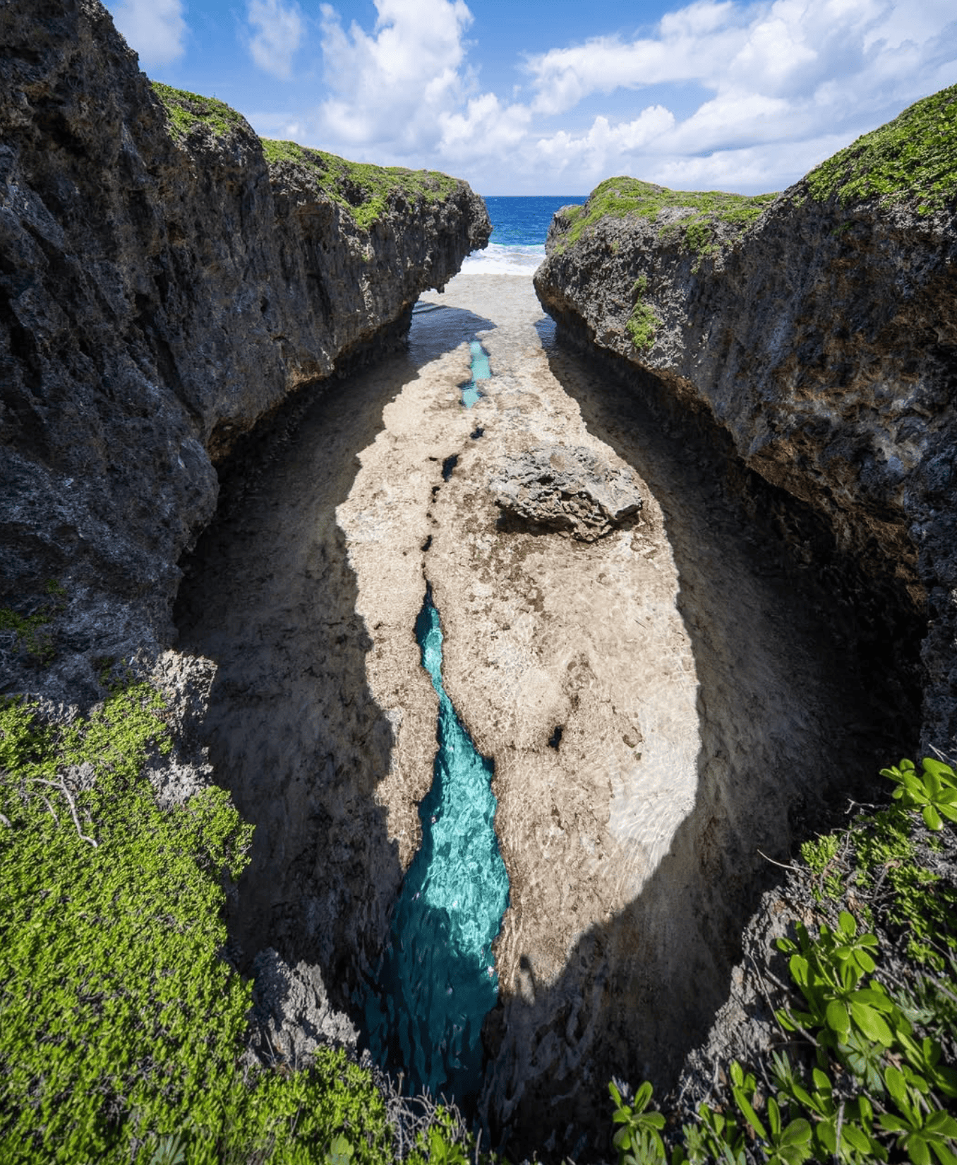 Makatea Island: The Complete Travel Guide (With Map)! 15 a water between rocks on a beach