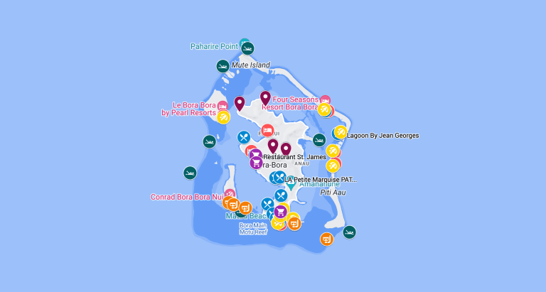 Bora Bora Map via Google Maps