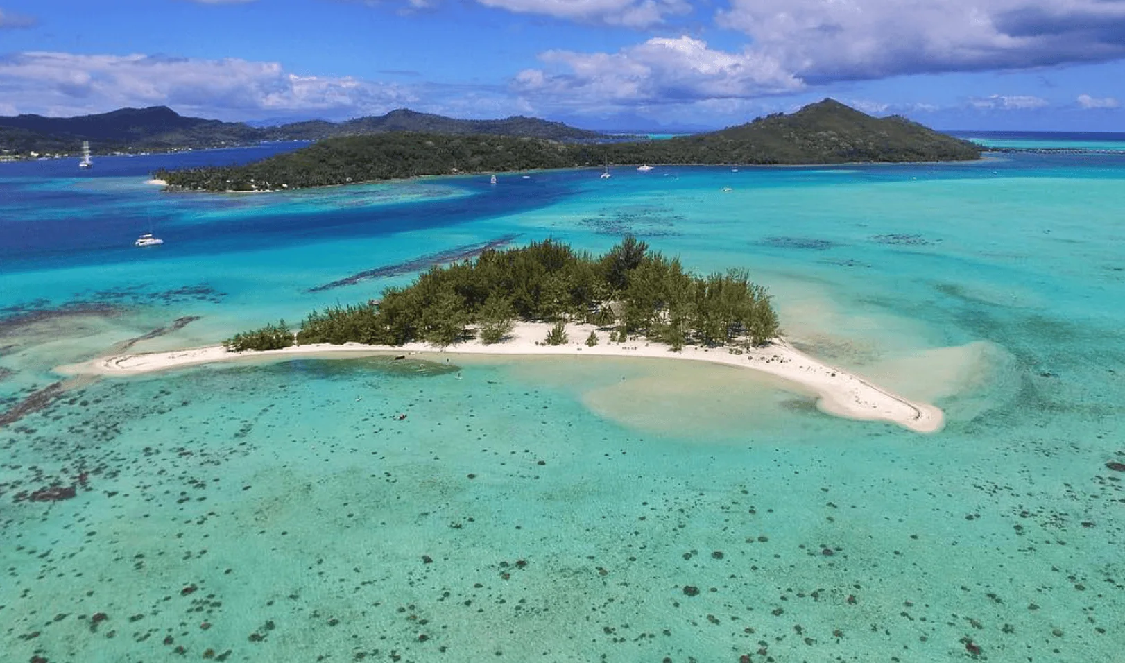 Aerial overview of the island
