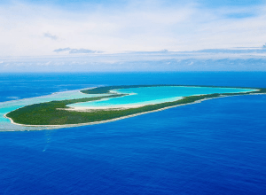 Tupai Island atoll in French Polynesia