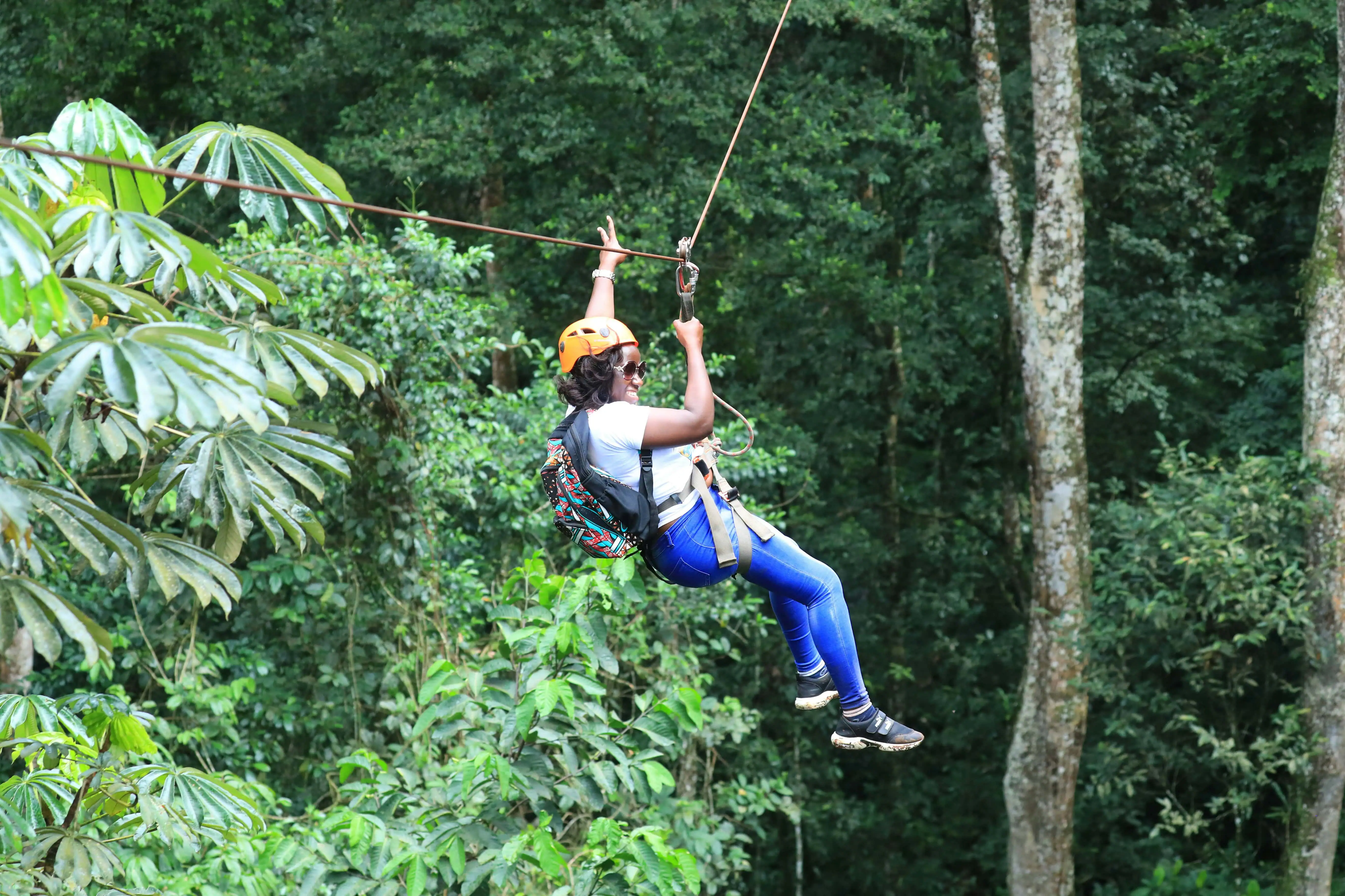 Ziplining in the United states. One of the must-do's during the Ohio Road trip