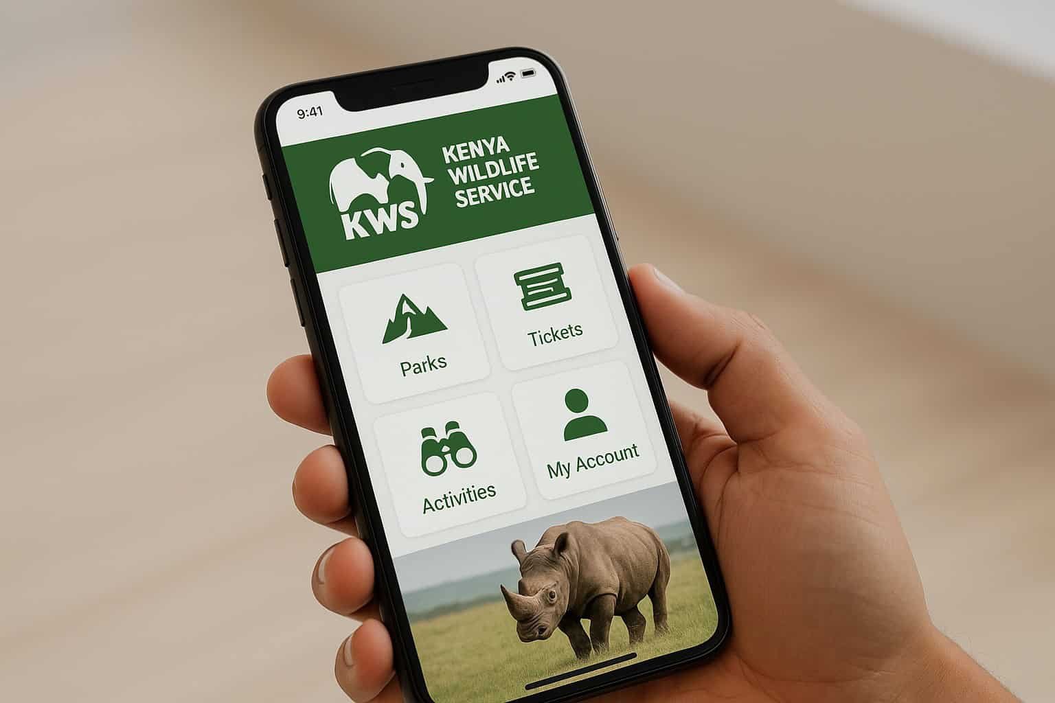 A Guide to Kenya National Park Entry Fees (in 2026) 7 Kenya Wildlife Service App on Display