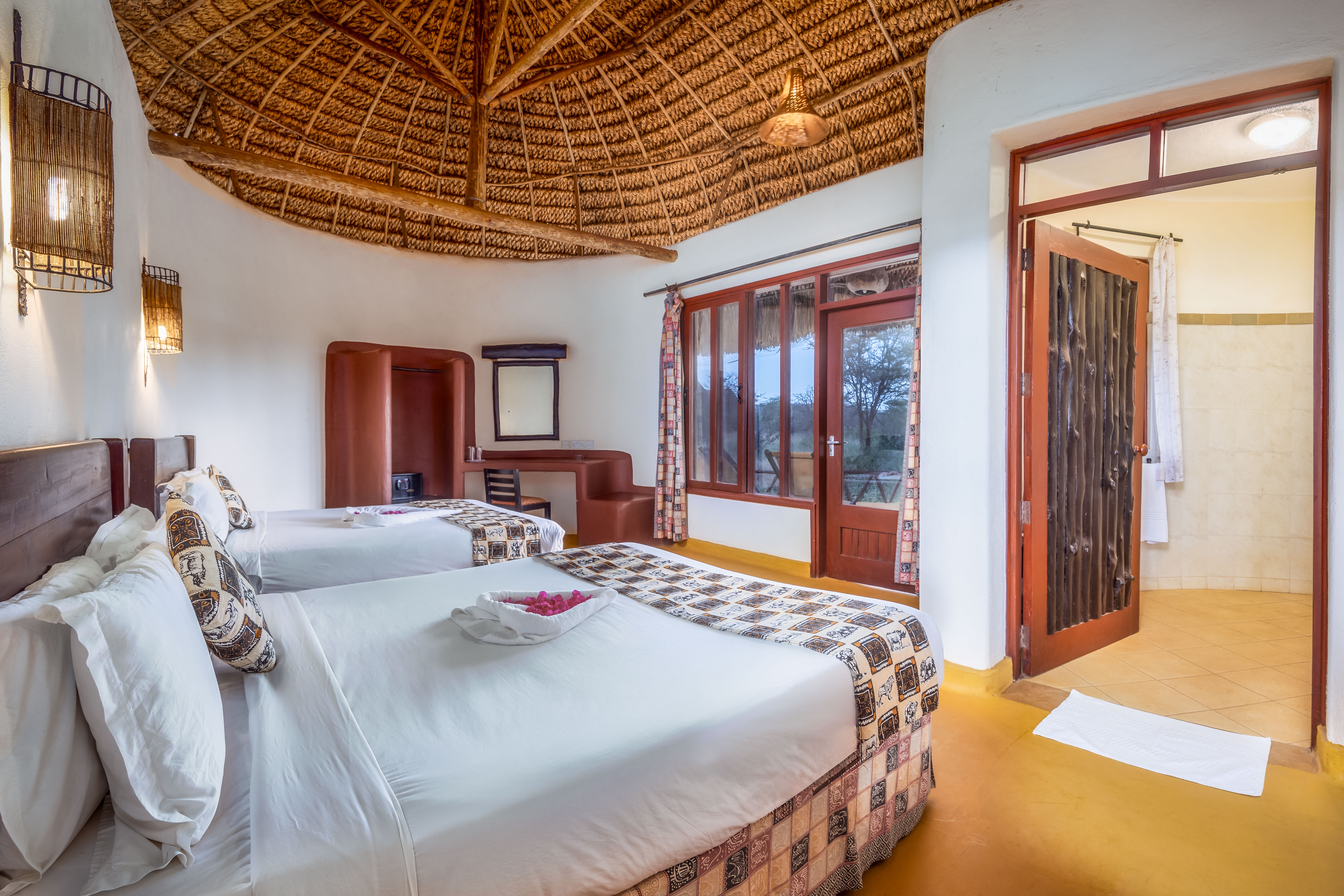 Twin bedroom at Samburu Sopa Lodge