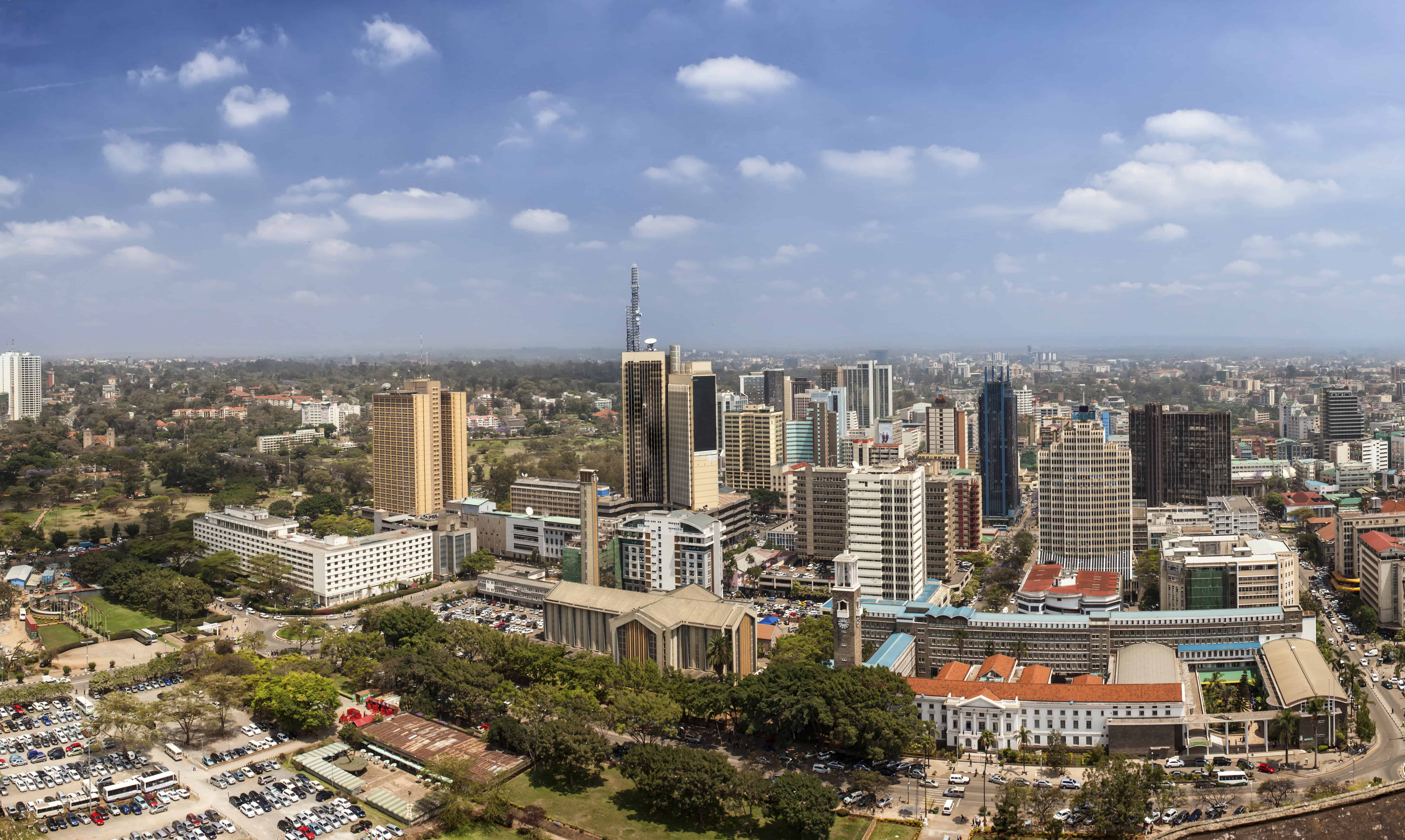 aerial panorama of Nairobi, Kenya