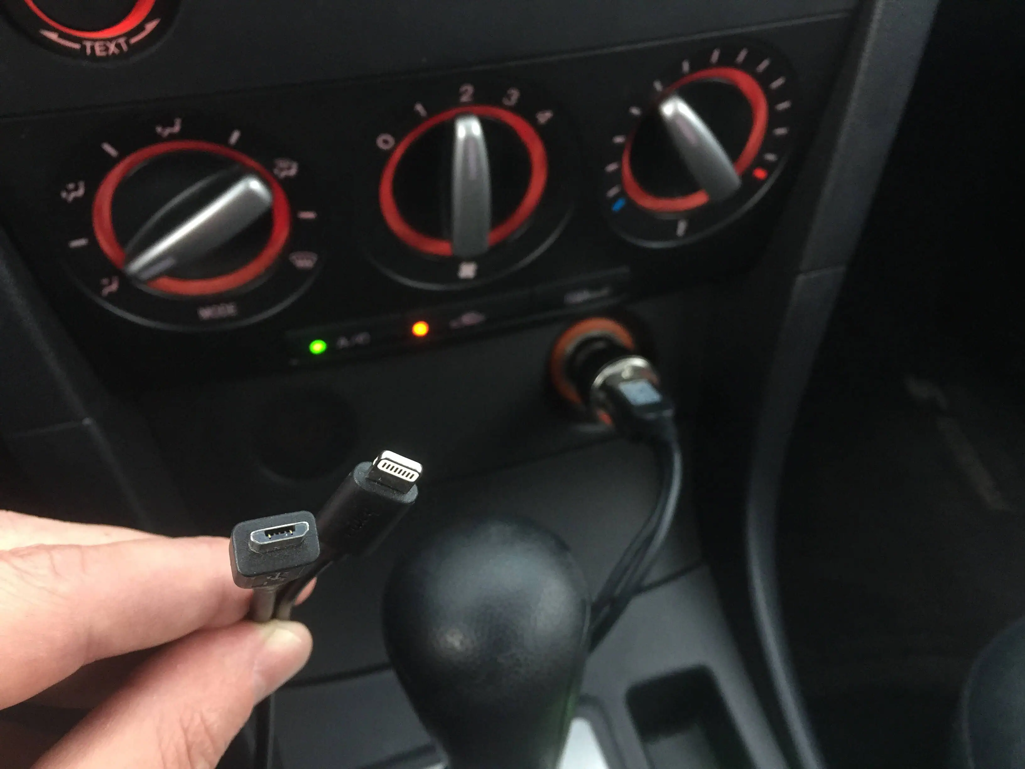 Charging options in a car