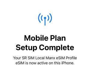 Mobile Plan Setup Complete for eSIM