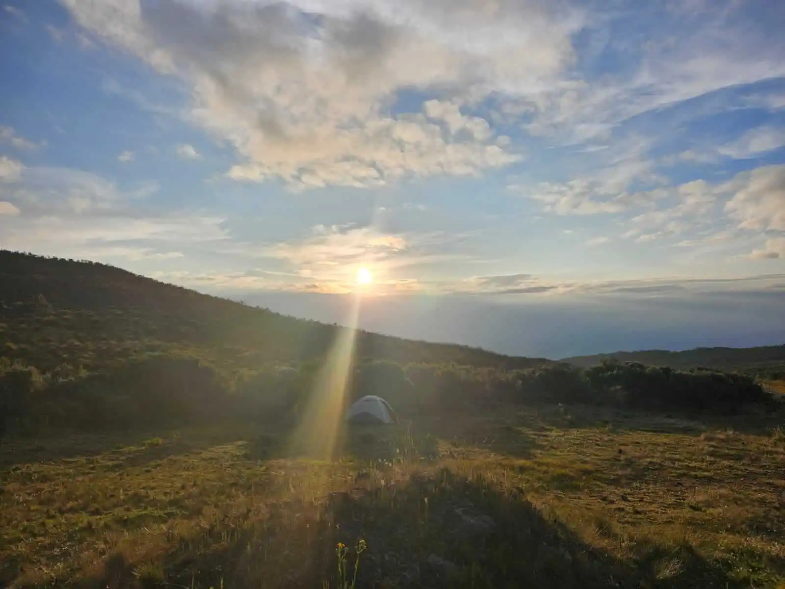 View at sunset on Mount Kenya
