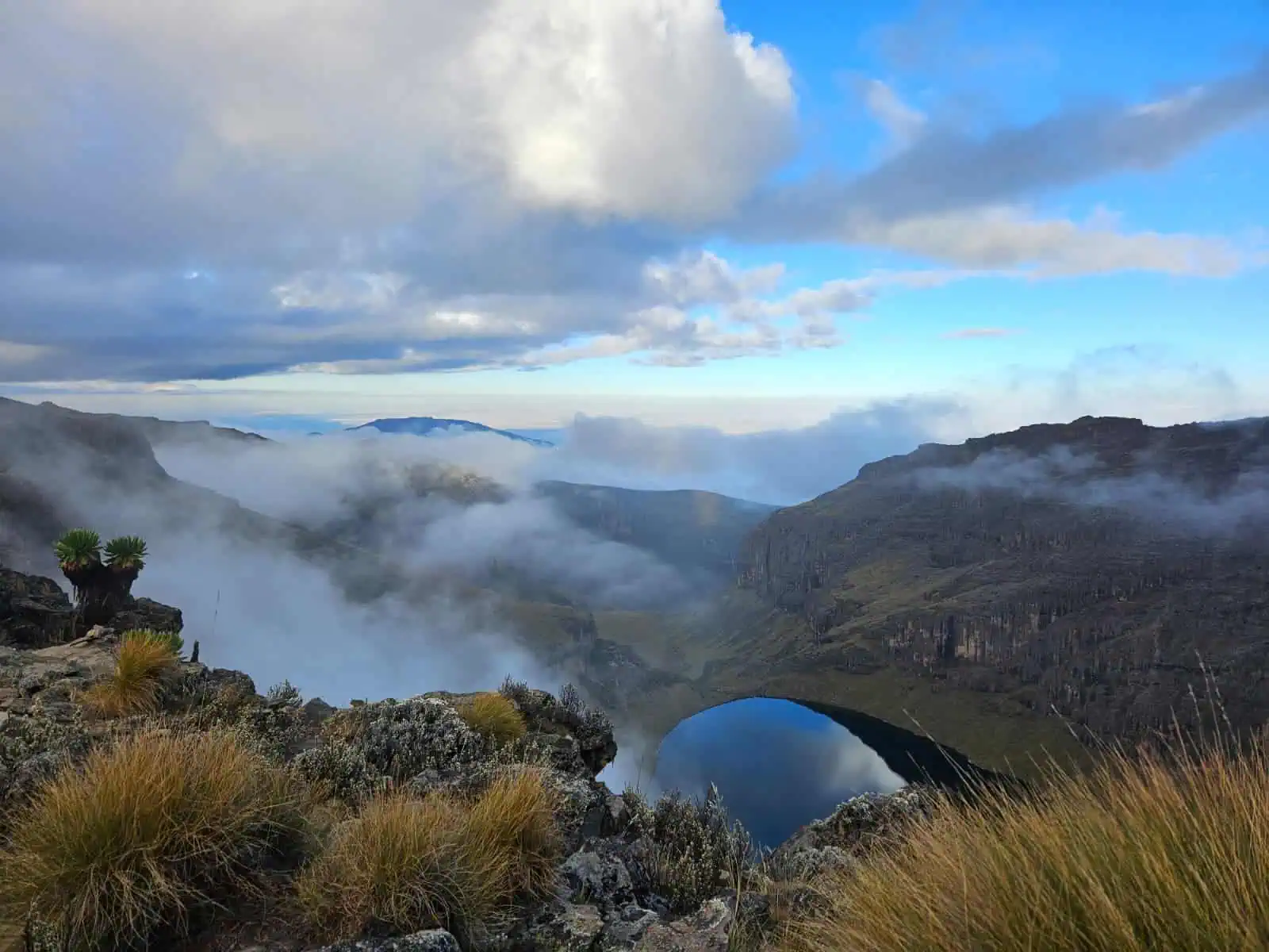 View at second night camp spot to climb Mount Kenya