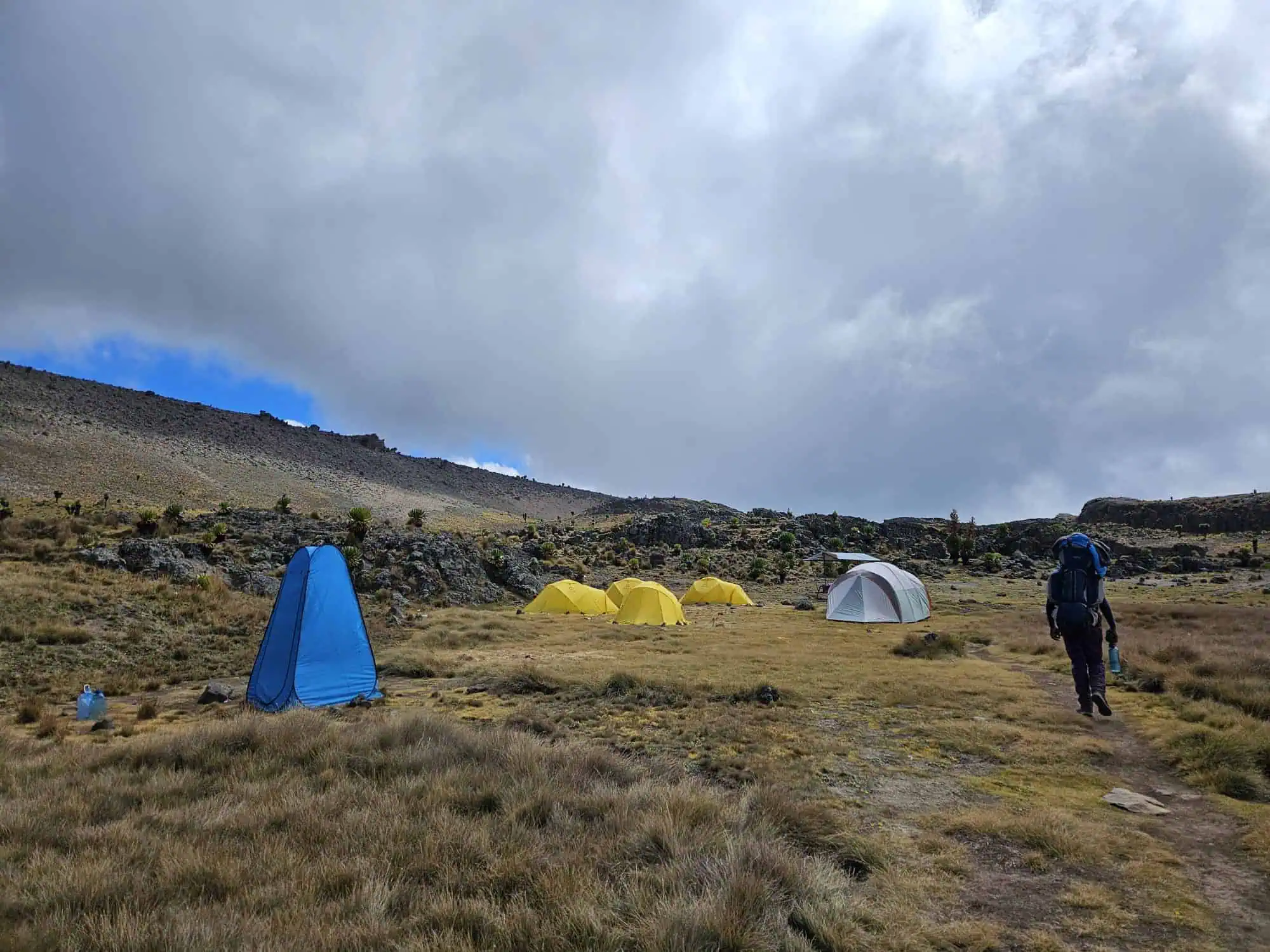 One of the sleeping camps on Mount Kenya