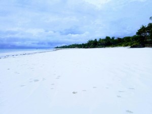 Diani Beach, white sand beach with Indian ocean in the background