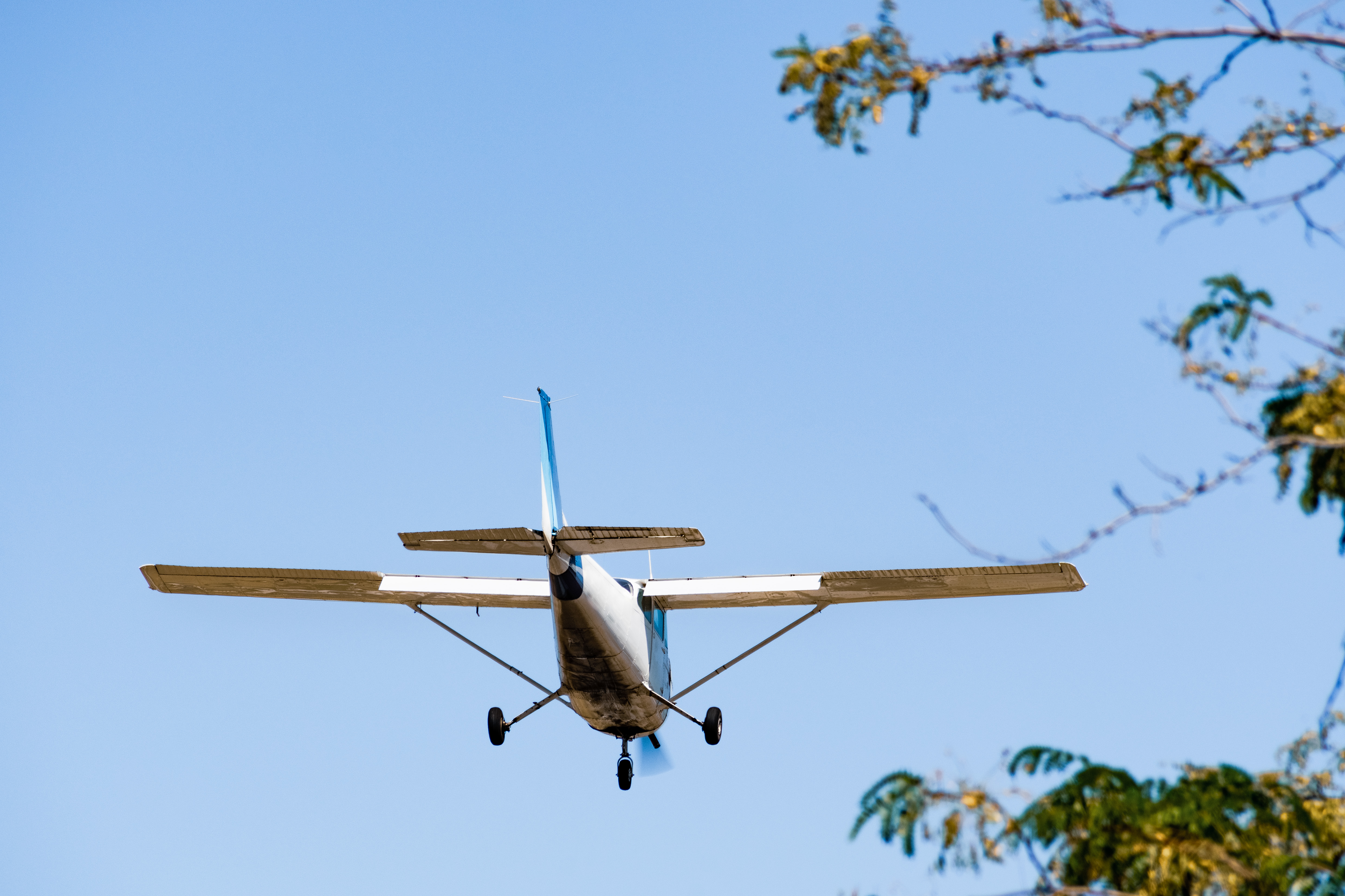 Small, private airplane preparing to land. This drives up the cost of a safari in Kenya