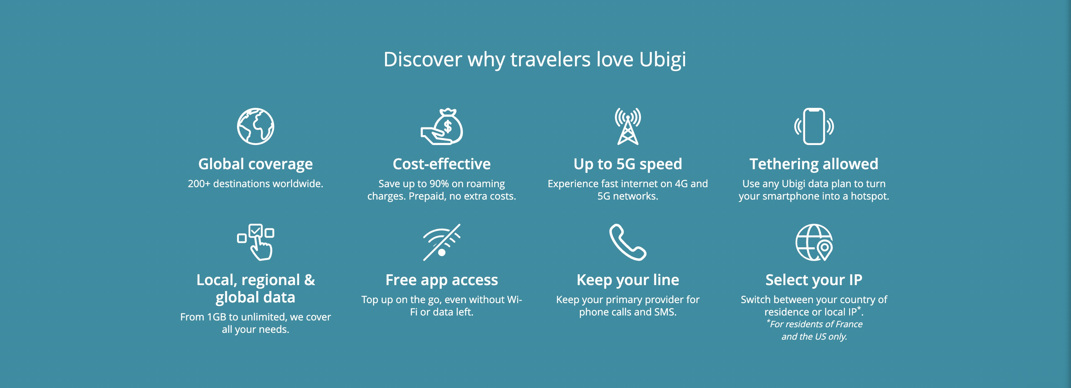 Banner on the Ubigi website