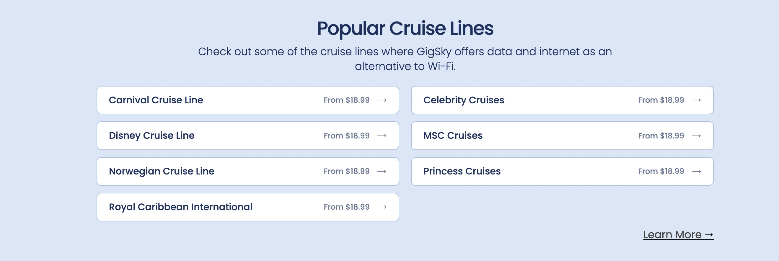 Cruise ship plans from GigSky