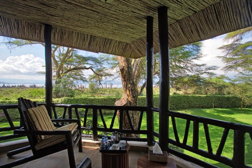 Best hotels in Naivasha Kenya: 11 picks by budget and vibe (2026 Guide) 9 Looking out over the patio with the lake in the distance